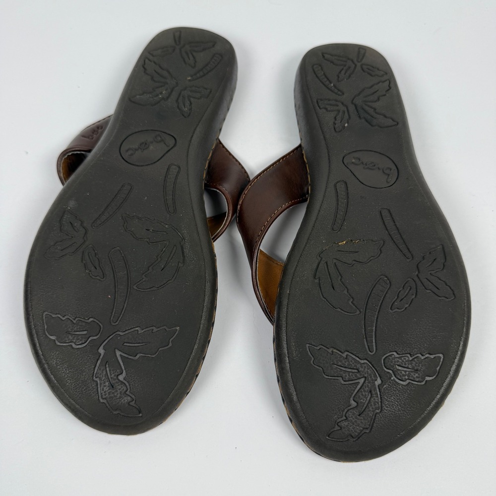 b.o.c. Flip Flop Sandals Womens 9/40.5 Brown Good Floral Embossed Thong BC6527 - Picture 7 of 15